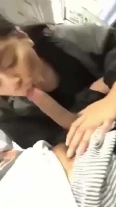 Thot sucking dick on the train 🤮 join my tele chat LINK in comments, text me to join private chats ‼️