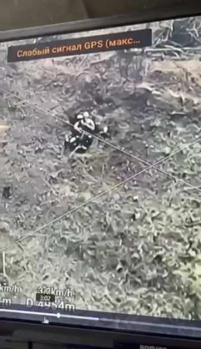 Russian soldier pinned down under fire by the 47th Brigade takes his own life. July 2023