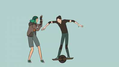 Eraser falling off a onewheel - animation (Dkettchen)