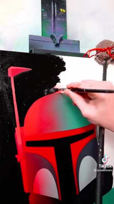 Person paints a insane star wars painting