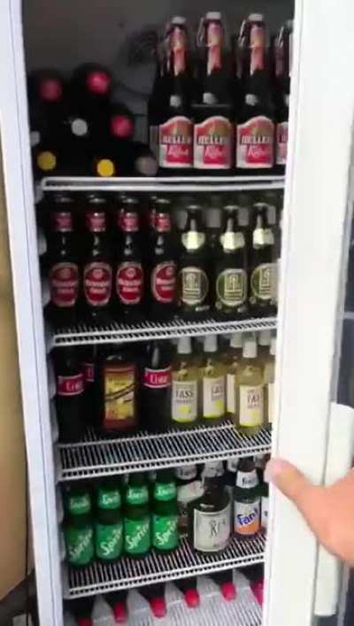 An unoccupied fridge