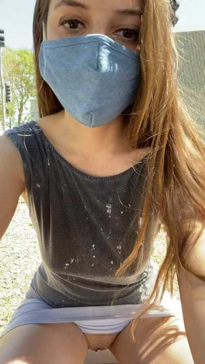 Flashing my pussy in a busy intersection