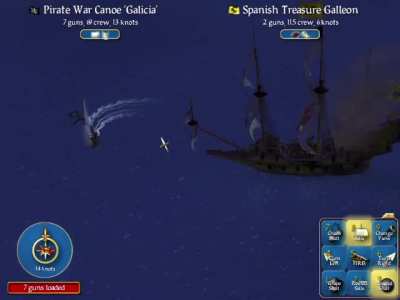 Sinking a treasure galleon with a canoe