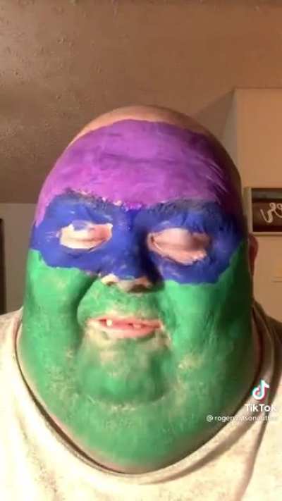 Half Barney, half ninja turtle