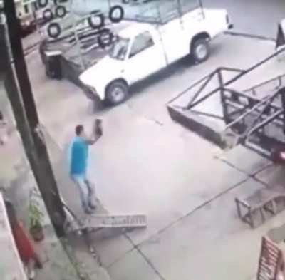 Slow motion video of a ninja escaping a fatal accident