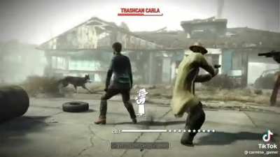 The mysterious stranger got that dawg in him