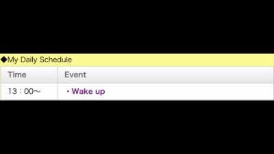 [Fluff] My Daily Schedule