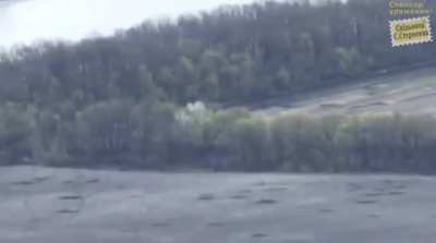 Ukrainian FPV loitering munition attack against a Russian Bukhanka near Berkhivka, Donetsk Oblast 