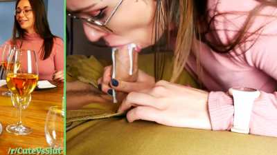 Facefuck and huge mouth creampie for nerd