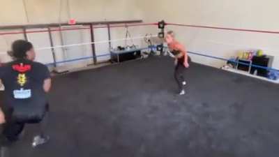 Liv Morgan showing off some new moves with Jason Cade