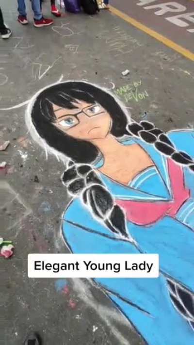 Chalk art.