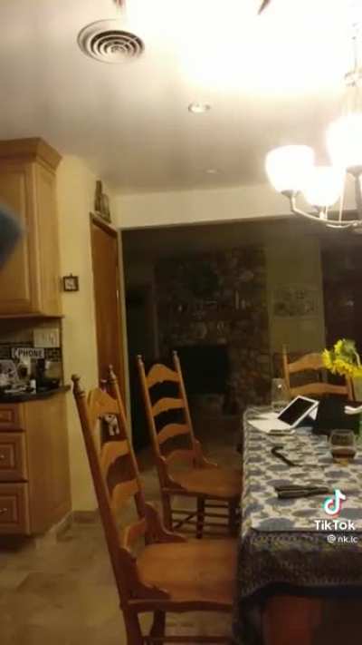 Coming home early from college and surprising his Mom