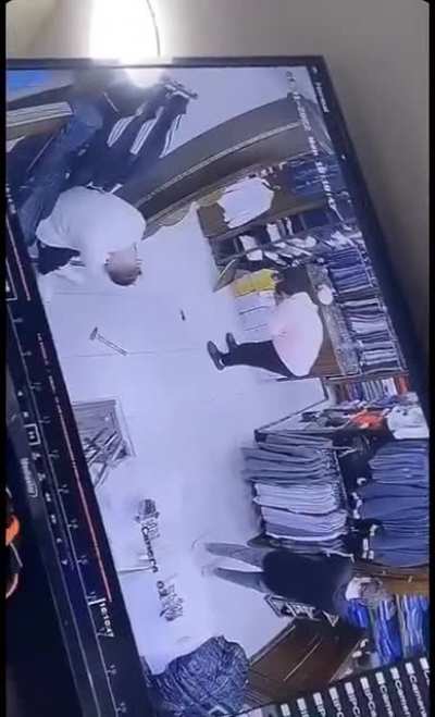 Three guys beaten up by a piece of wood.