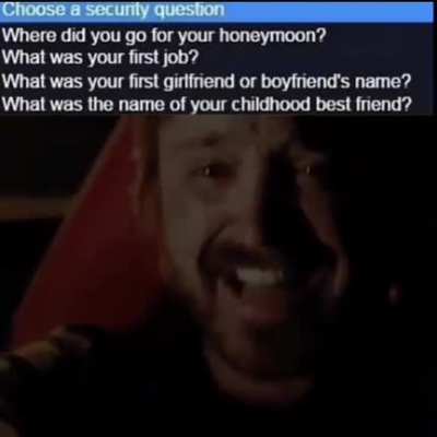 Choose a security question