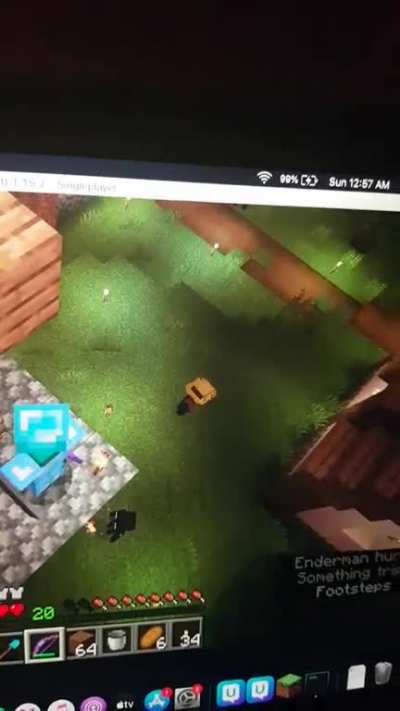 Pushing Enderman off a ledge doesn't piss him off