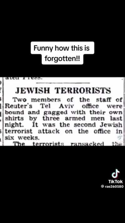 Forgotten Zionist terrorism 