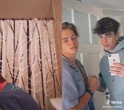 Hes just tryna use the bathroom :/
