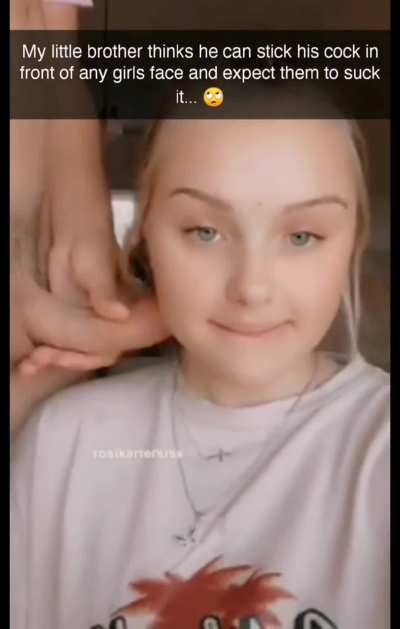 Brother Tease sister with cock