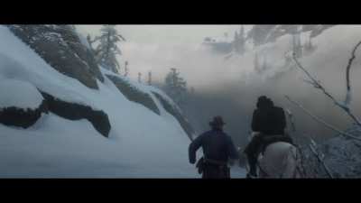 I got off the horse by accident right before a cutscene in red dead
