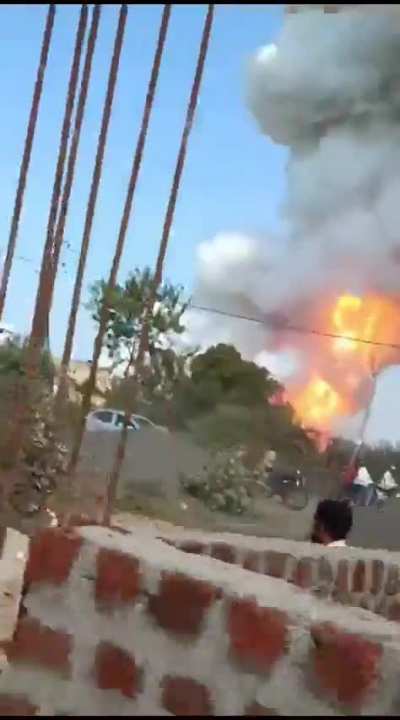 Firecracker factory on fire in rural India