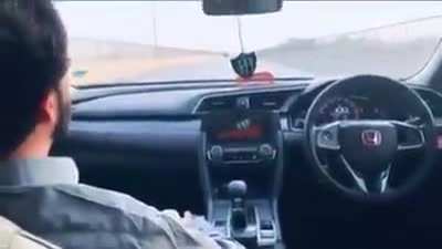 No he's not using autopilot. It's cruise control....