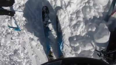 Intense emotions as a skier rescues his brother completely buried in an avalanche, 20th March 2021.
