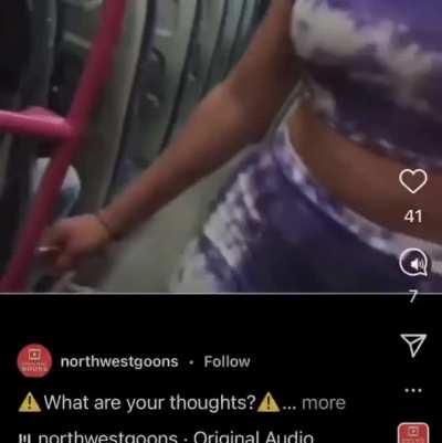 Drunk girls on train racially abuse and harass several men on train.