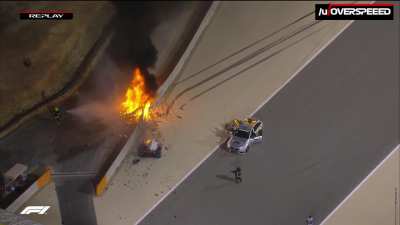 F1 driver Romain Grosjean is thankfully ok after this huge crash. Thanks to Alan van der Merwe and Dr Ian Roberts!