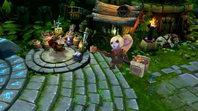 Poppy explaining to the blue side shopkeeper why she's not the hero