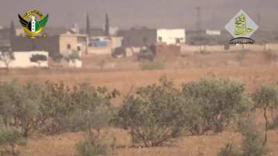 Sultan Murad BGM-71 TOW team targets a Syrian Army Self-propelled gun, resulting in a violent cook off - Abtin - October 2015