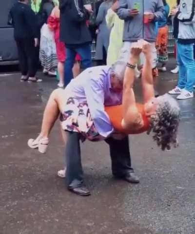 Grandpa is still match fit.