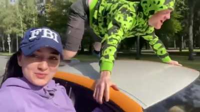 Idiots on cars?