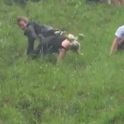Majestically falling head over arse
