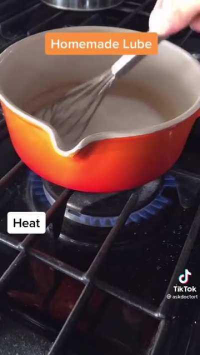 Woman shows how to make homemade lube.