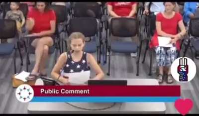 This poor girl being forced to read a political speech her crazy mom wrote…