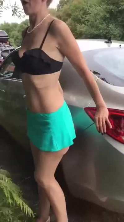 Suction Dildo in Public
