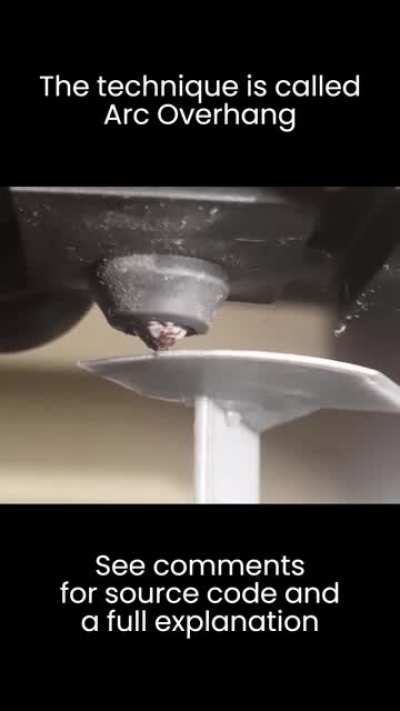 The cleanest 90° overhang you've ever seen. Only possible using Arc Overhangs.