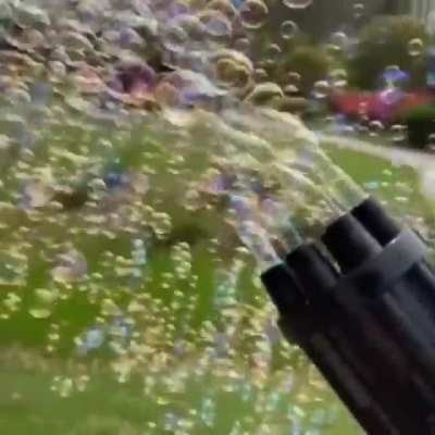 Uncountable bubbles from this gun.