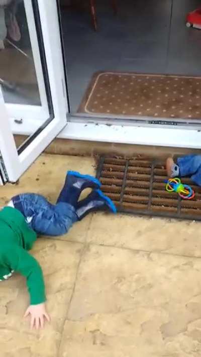 Falling out of the house and back in again... Nailed it in the end