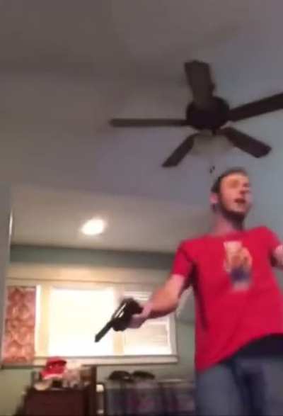 Momma showed him who the real gangster was.. otherwise known as Brandon b4 gun safety class