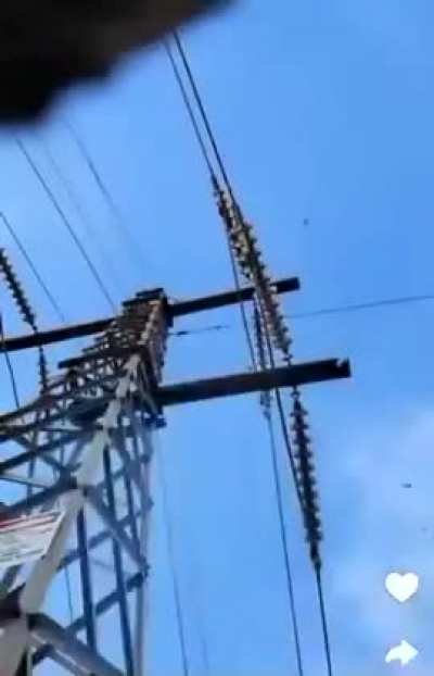 Touch my high voltage thru the power line (he’s fine)