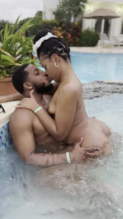 We’re kissing naked in front of everyone at the pool