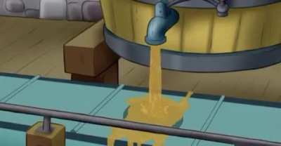 George drinks the piss barrel