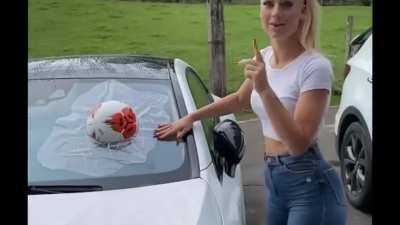 Alisha Lehmann ass in shorts and jeans