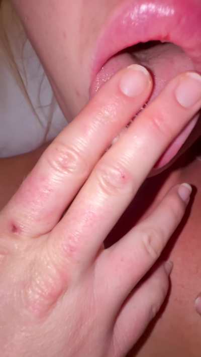 I can’t keep my girlcum covered fingers out of my mouth when I’m ovulating…
