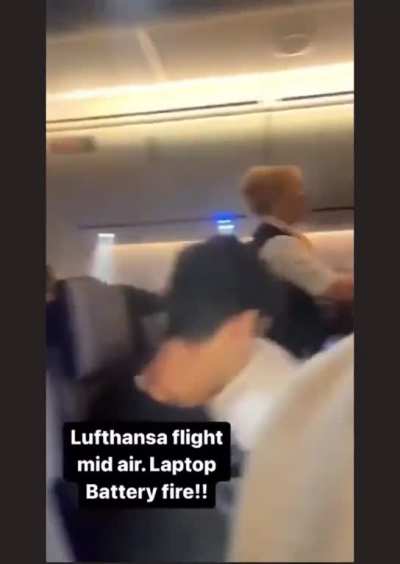 Laptop battery burst mid-flight.