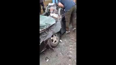 Russian Strella runs over civilian and their car in Kyiv, luckily he was recused by other Ukrainian civilians and army