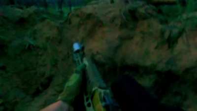 ''Surrender, and live!'' -- Russian Special forces spot 3 UA soldiers running to surrender to them in their trench, and they beckon them toward them -- When said surrenderees are suddenly fired upon by other UA forces behind them...Killing one, and woundi