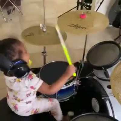 This is Shia Justine Wilson. She's two years old. This is what happens when she plays the drums. The vibe we all need to end 2020.