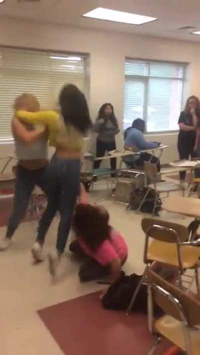 I wasn’t recording, I was in the corner of the room. It was finals week and the chick in the yellow was the chick in the pinks cousin